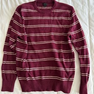 End maroon and cream striped sweater